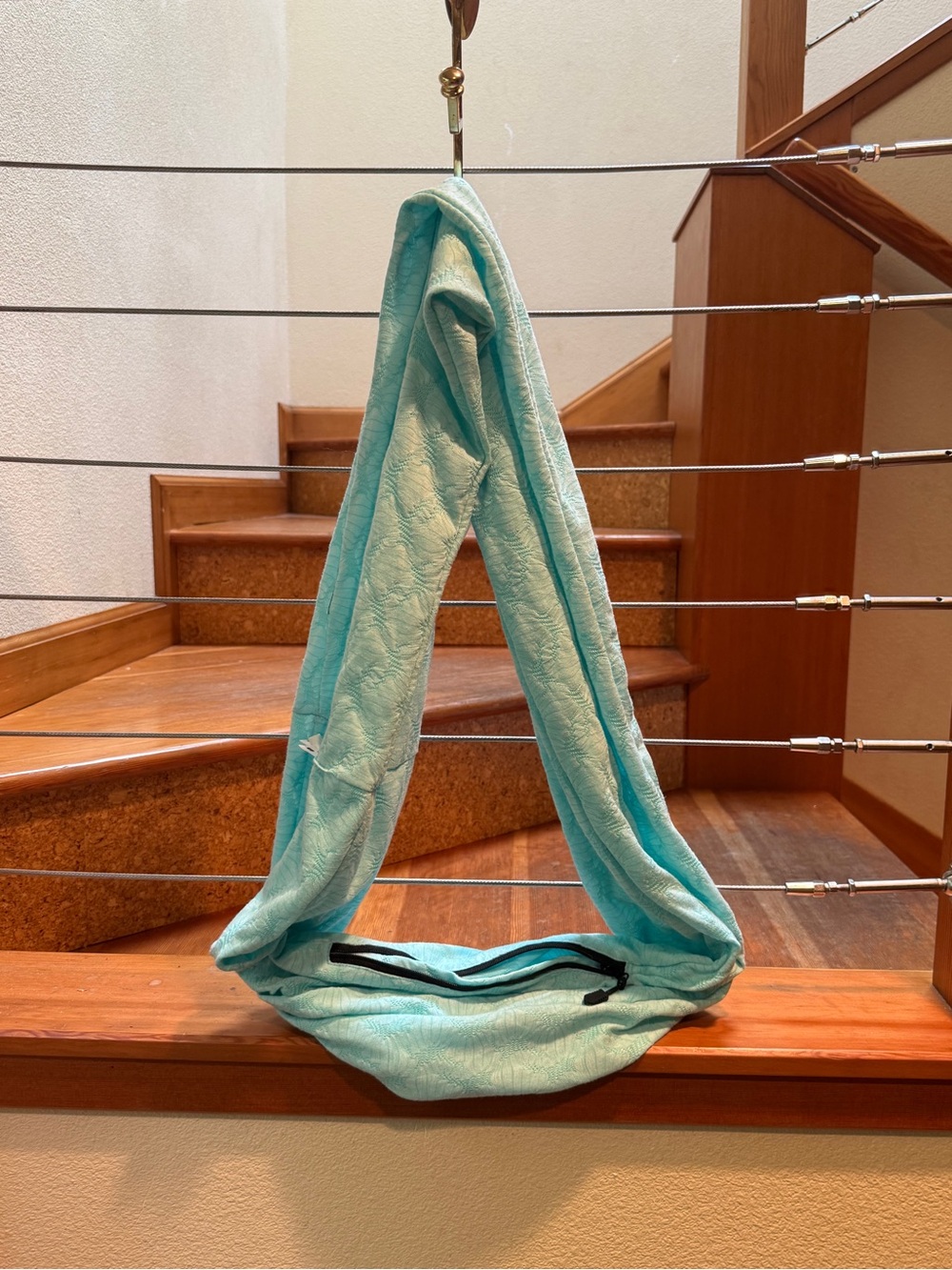 SHOLDIT Mint Aqua Textured Infinity Scarf with Hidden Zipper Pocket